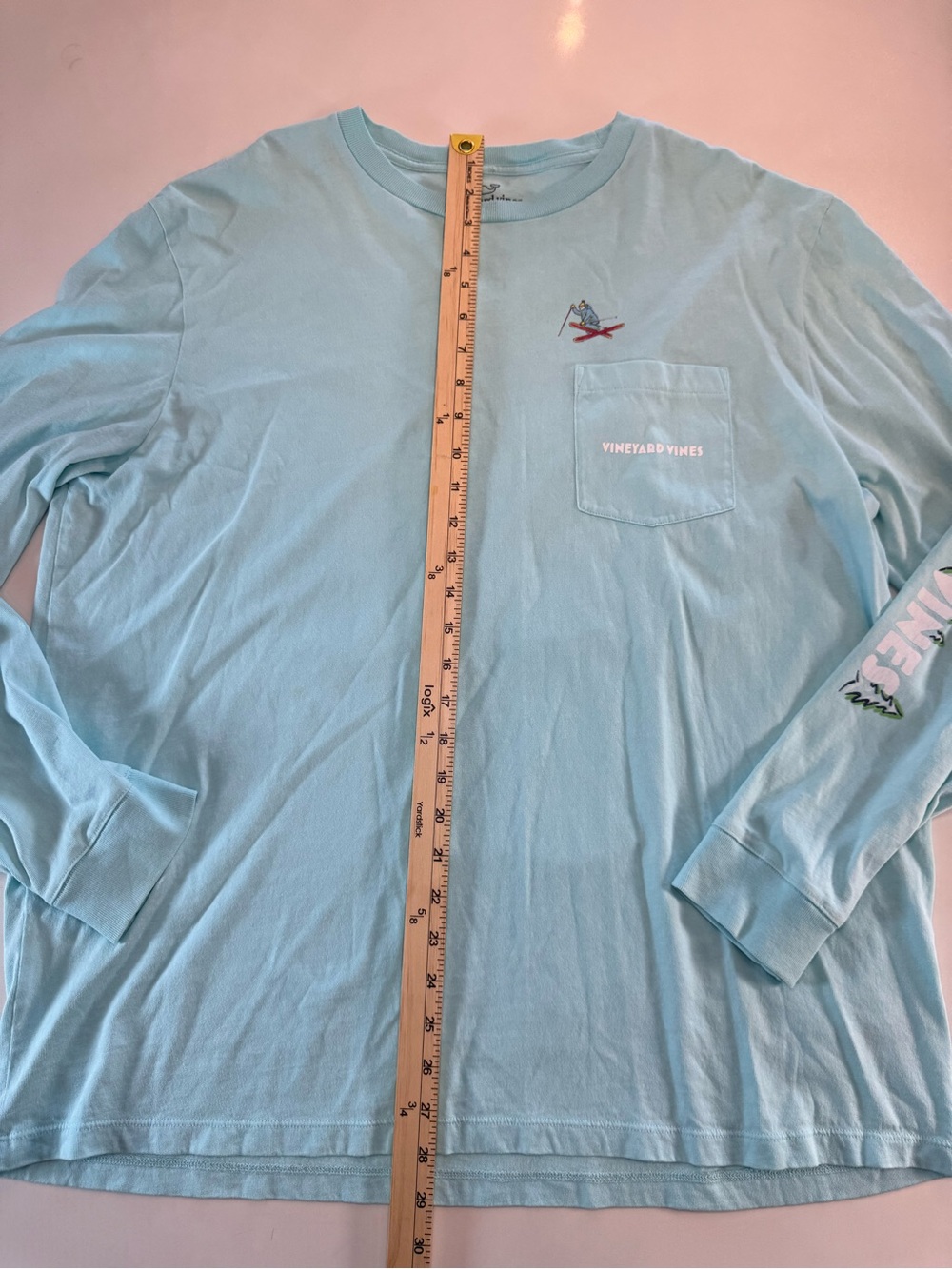 Vineyard Vines Men’s Long-Sleeve Pocket Tee - Aqua Blue - Picture 2 of 11